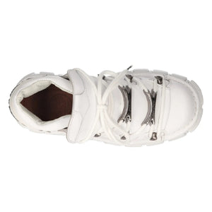 NEW ROCK 106N-S8 Metallic White Leather Boots - New Rock - 8