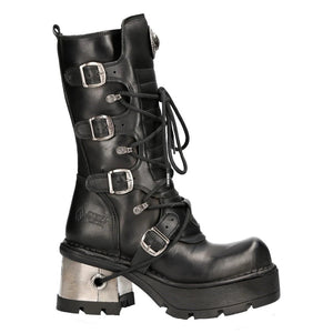 New Rock 373-S33 Damskie czarne gotyckie buty do połowy łydki - New Rock - 1