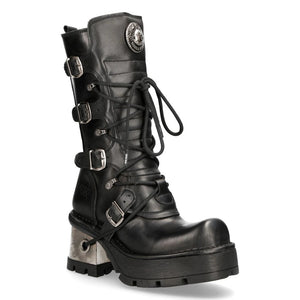 New Rock 373-S33 Damskie czarne gotyckie buty do połowy łydki - New Rock - 3