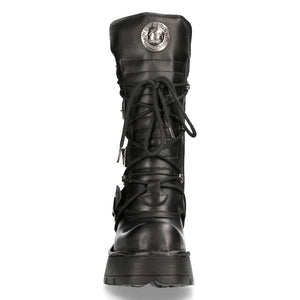 New Rock 373-S33 Damskie czarne gotyckie buty do połowy łydki - New Rock - 4