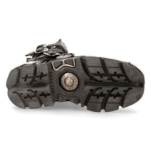 New Rock 591 S15 Bocanc goth biker pentru femei negru metalic din piele camuflaj flacără - New Rock - 7