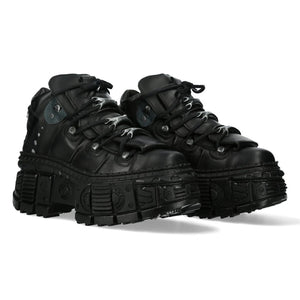New Rock - Bocanci negru metalizat din piele cu platformă punk rock WALL106-S12 - New Rock - 2