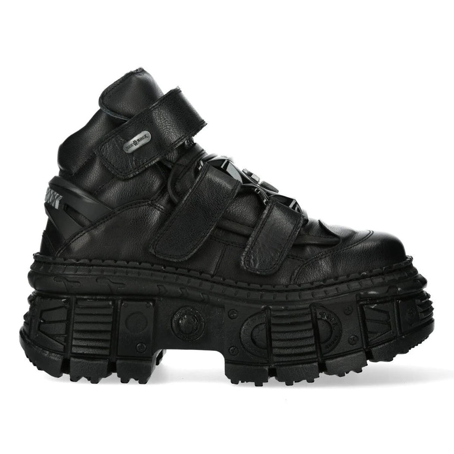 Stiefel Unisex New Rock WALL285-S2 Metallic Schwarz Leder Gothic Boot Punk Emo - New Rock - 1