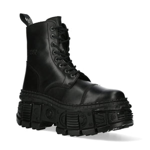 Botas negras de cuero goticas New Rock Punk WALL083C-S5 Unisex Negro Metalizado - New Rock - 3