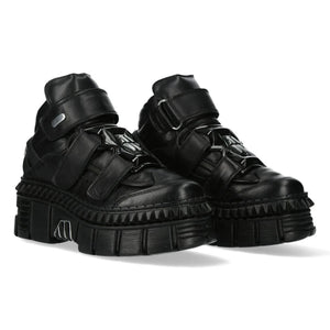 Boots New Rock WALL285-S3 unisexe cuir et métal talons compensés style punk gothique - New Rock - 2