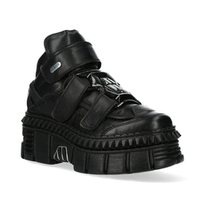 Boots New Rock WALL285-S3 unisexe cuir et métal talons compensés style punk gothique - New Rock - 3