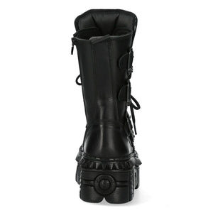 New Rock Bocanci Punk WALL373-S6 Unisex Negri Metalici Din Piele Cu Platformă Emo - New Rock - 6