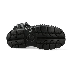 New Rock Bocanci Punk WALL373-S6 Unisex Negri Metalici Din Piele Cu Platformă Emo - New Rock - 7