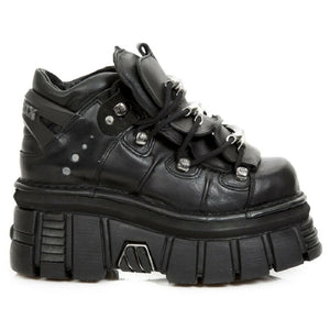 NEW ROCK M.106-S29 TOWER SHOES Metallic Black Leather - New Rock - 1