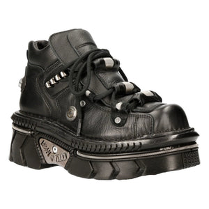 New Rock M-215-S6 Bottes de motard Goth Techno unisexes noir métallisé 100 % cuir - New Rock - 3