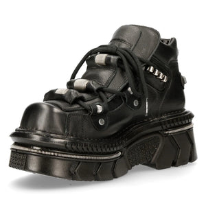 New Rock M-215-S6 Bottes de motard Goth Techno unisexes noir métallisé 100 % cuir - New Rock - 5