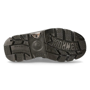 New Rock M-215-S6 Bottes de motard Goth Techno unisexes noir métallisé 100 % cuir - New Rock - 7