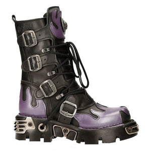 NEW ROCK M-591-S5 PURPLE FLAME PUNK BOOTS - New Rock - 1