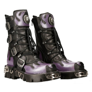 NEW ROCK M-591-S5 PURPLE FLAME PUNK BOOTS - New Rock - 2