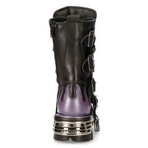 NEW ROCK M-591-S5 PURPLE FLAME PUNK BOOTS - New Rock - 6