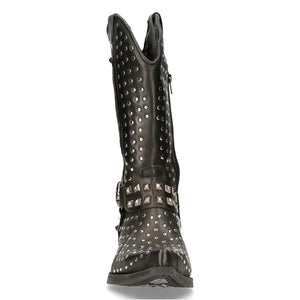 New Rock M-7928-S1 Western Cowboy Stiefel Schweres Biker-Leder aus schwarzem Leder - New Rock - 4