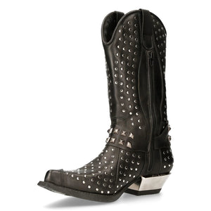 New Rock M-7928-S1 Western Cowboy Stiefel Schweres Biker-Leder aus schwarzem Leder - New Rock - 5