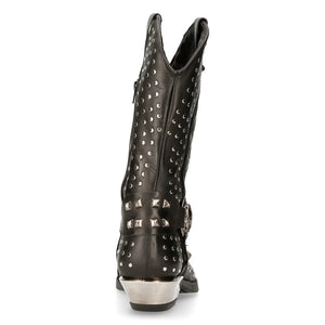 New Rock M-7928-S1 Western Cowboy Stiefel Schweres Biker-Leder aus schwarzem Leder - New Rock - 6