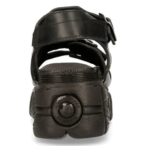 New Rock M-BIOS101-C2 Unisexe Métallisé Noir 100% Cuir Sandale Punk Rock Bottes - New Rock - 6