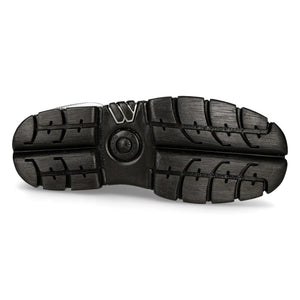 New Rock M-WALL027N-C2 Boots Black Leather Wall Rock Biker Mid-Calf Tower Boots - New Rock - 7