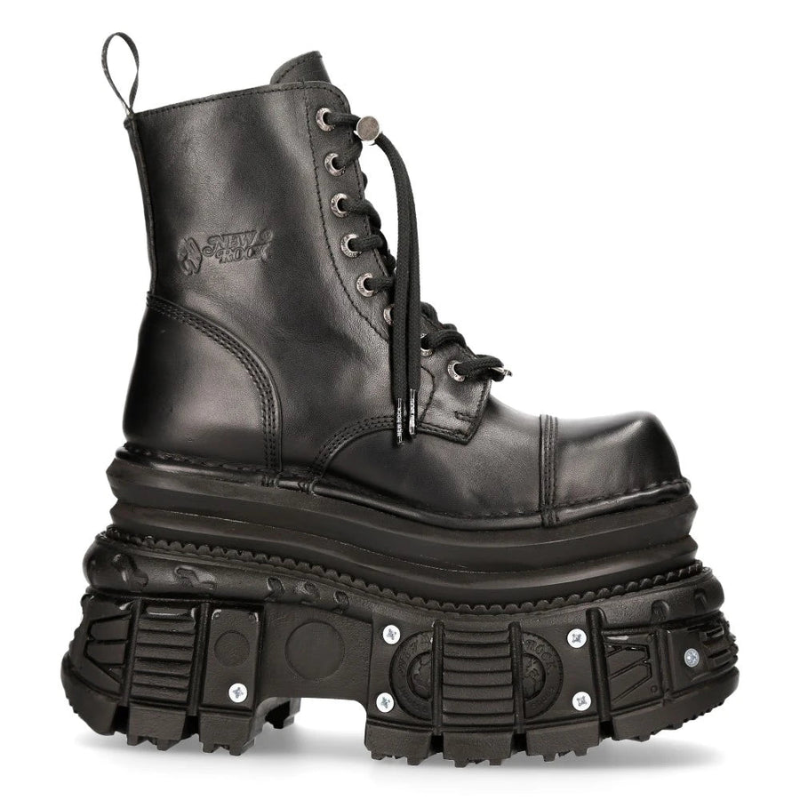 New Rock MILI083CCT-C4 Botas Militares Cuero Negro Metalizado Punk Goth Rock - New Rock - 1