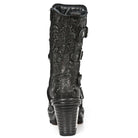 New Rock NEOTR005-S25 Vintage Floral Black Gothic Rock Punk Ladies Leather Boots-TruClothing