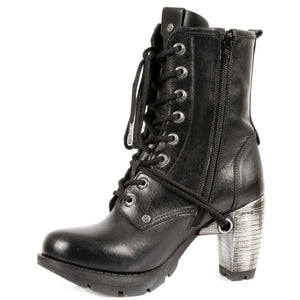 New Rock TR001-S1 - Czarne damskie buty skórzane sznurowane gotyckie - New Rock - 5