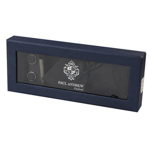 Paisley Neck Tie Gift Set Pocket Square Cuff Links Floral Satin - Black - Paul Andrew - 2