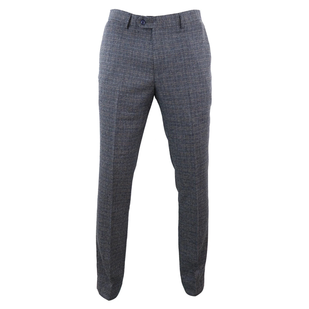 Ralph - Men's Navy Tweed Trousers - Paul Andrew - 1