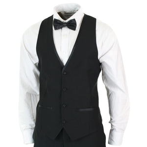 Abito 3 Pezzi da Sera da Uomo Smoking Classico Elegante Nero e Risvolto in Raso - Paul Andrew - 6