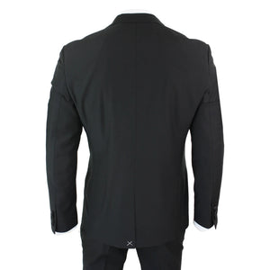 Abito 3 Pezzi da Sera da Uomo Smoking Classico Elegante Nero e Risvolto in Raso - Paul Andrew - 8