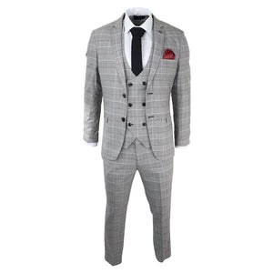 Herrenanzug Marc Darcy Design Kariert Hochzeit Arbeits Anzug Slim Fit Klassisch - Marc Darcy - 2