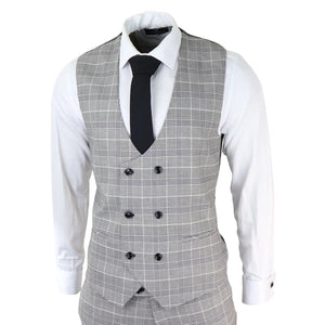 Herrenanzug Marc Darcy Design Kariert Hochzeit Arbeits Anzug Slim Fit Klassisch - Marc Darcy - 4