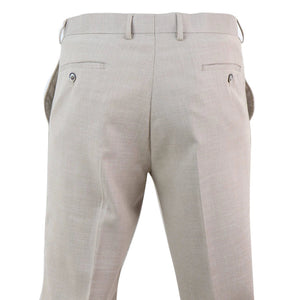 Sandon - Men's Cream Crosshatch Pattern Trousers - House of Cavani - 4