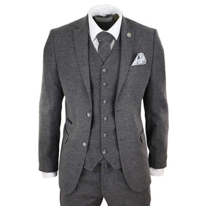 STZ23 - Men's Wool Tweed Suit 3 Piece Authentic 1920s Classic - TruClothing.com - 1