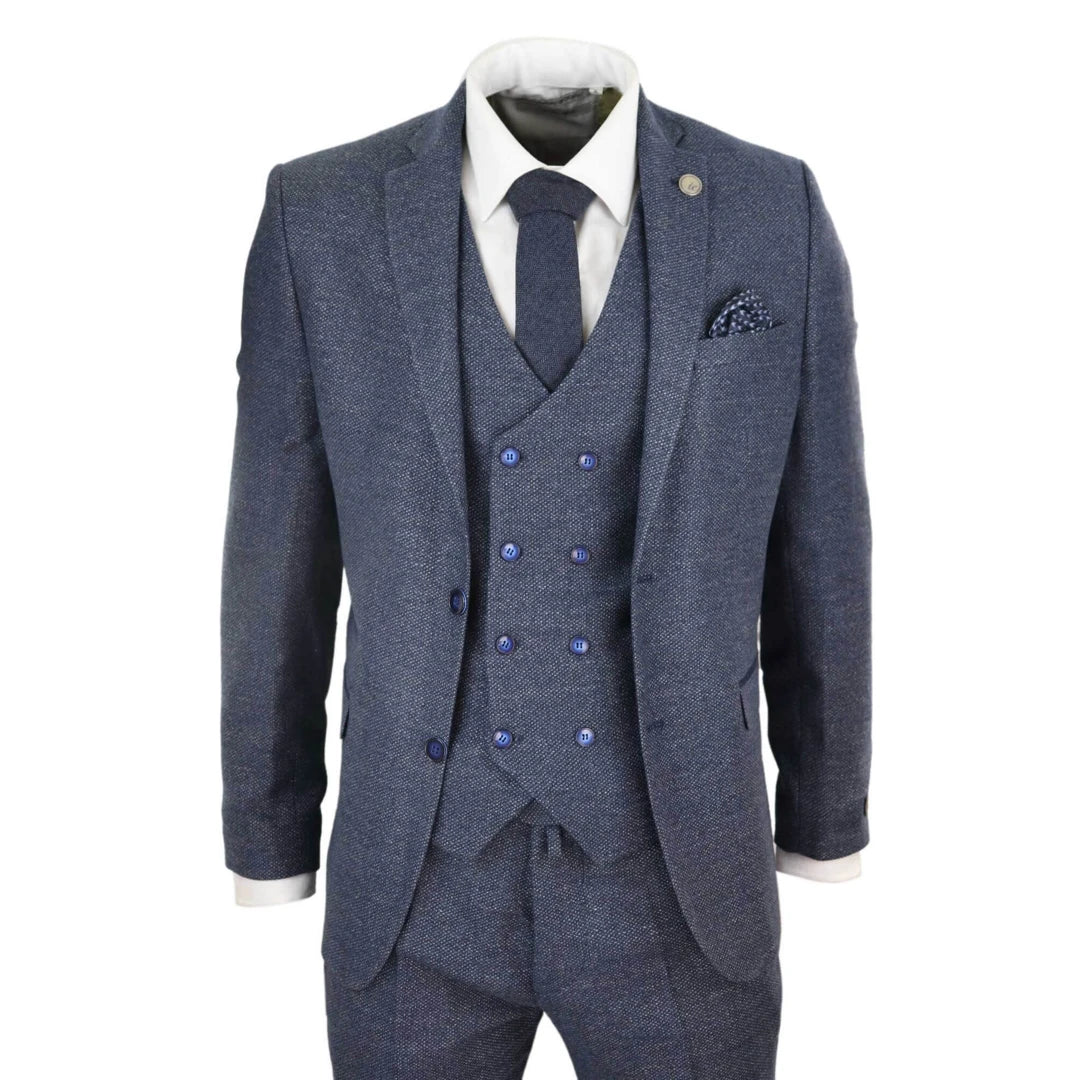 Abito Classico da Uomo 3 Pezzi in Tweed Gilet a doppio petto Stile Blinders - TruClothing.com - 1