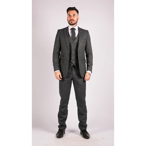 Abito Classico da Uomo 3 Pezzi in Tweed Gilet a doppio petto Stile Blinders - TruClothing.com - 2