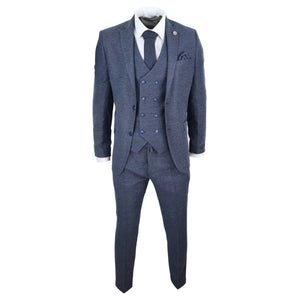 Abito Classico da Uomo 3 Pezzi in Tweed Gilet a doppio petto Stile Blinders - TruClothing.com - 3