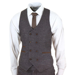 STZ32 - Men's Wool 3 Piece Suit Double Breasted Waistcoat Tweed 1920s - TruClothing.com - 4
