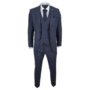 STZ33 - Men's Wool 3 Piece Suit Double Breasted Waistcoat Tweed 1920s - TruClothing.com - 3