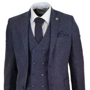 STZ33 - Men's Wool 3 Piece Suit Double Breasted Waistcoat Tweed 1920s - TruClothing.com - 4