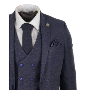 STZ33 - Men's Wool 3 Piece Suit Double Breasted Waistcoat Tweed 1920s - TruClothing.com - 6