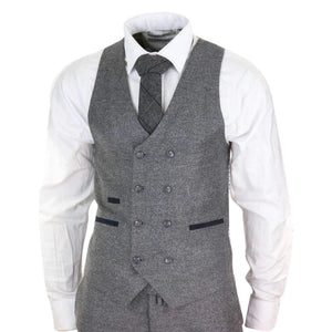 STZ34 - Men's Wool 3 Piece Suit Double Breasted Waistcoat Tweed 1920s - TruClothing.com - 4