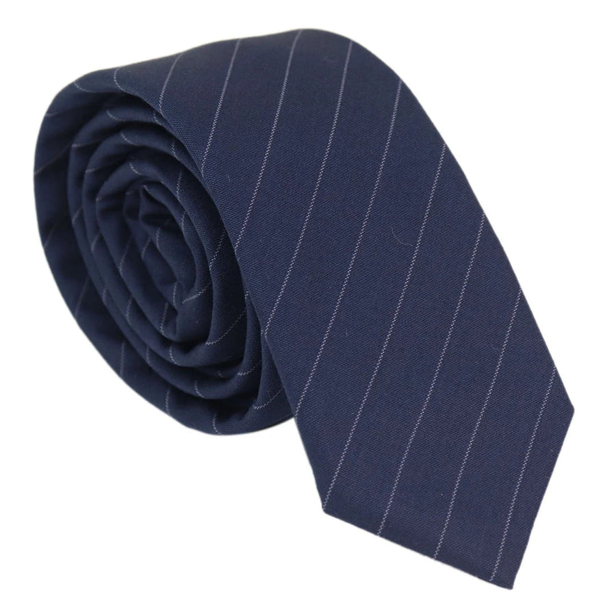 Stz41 - Krawat i poszetka męskie klasyczne w prążki w stylu Gatsby Peaky Blinders - Granatowy - TruClothing.com - 1