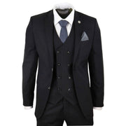 STZ42 - Men's 3 Piece Suit Gatsby 1920s Gangster Pinstripe - TruClothing.com - 1