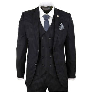 STZ42 - Men's 3 Piece Suit Gatsby 1920s Gangster Pinstripe - TruClothing.com - 1