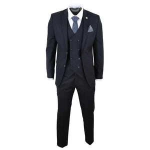STZ42 - Men's 3 Piece Suit Gatsby 1920s Gangster Pinstripe - TruClothing.com - 4