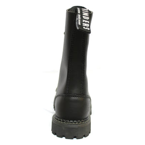Unisex Real Leather Military Boots Black Ginders Herald Punk Rock Safety Steel Toe - Grinders - 8