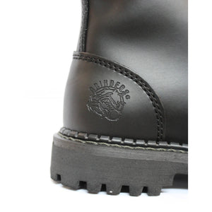 Anfibi Militari King Punk Rock Unisex Stivali in Vera Pelle e Punta d'Acciaio - Nero - Grinders - 7
