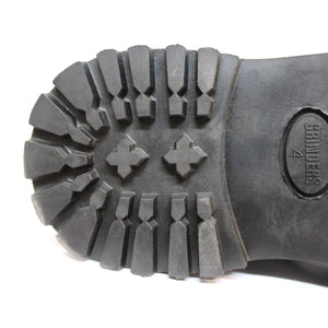 Anfibi Militari King Punk Rock Unisex Stivali in Vera Pelle e Punta d'Acciaio - Nero - Grinders - 9